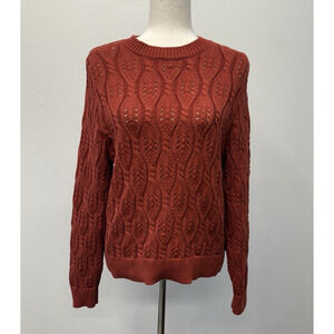 Holebrook Sweden Filippa Cable Knit Sweater Women Size XS Pullover Org Cotton